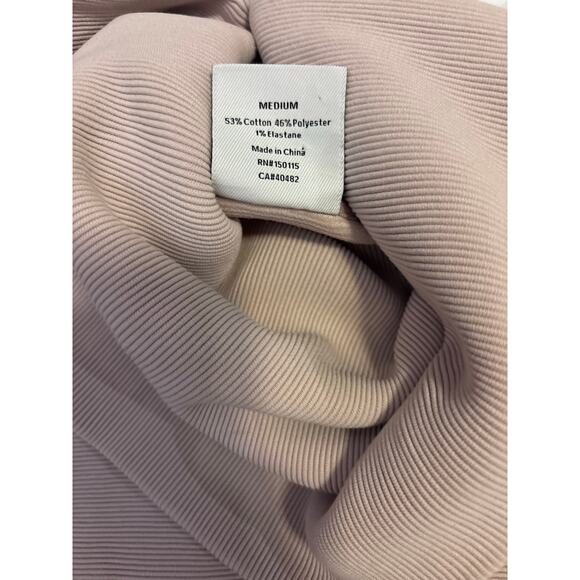 Varley Ribbed Funnel Neck Sweatshirt – Taupe, Size Medium - Picture 9 of 9